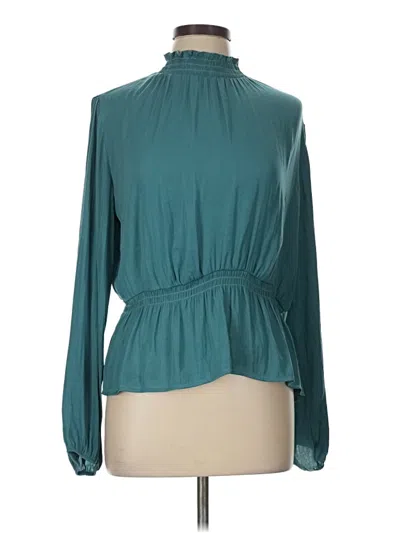 Pre-owned Nine West Long Sleeve Blouse In Teal