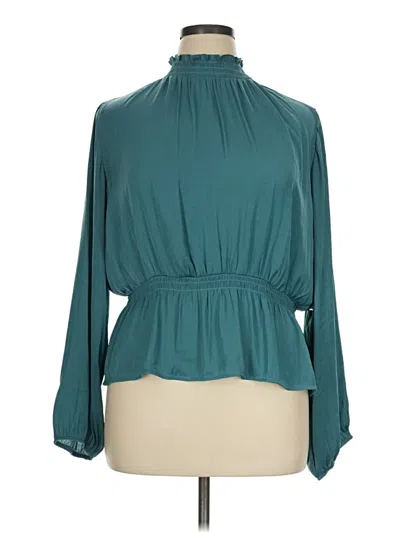 Nine West Long Sleeve Blouse In Teal