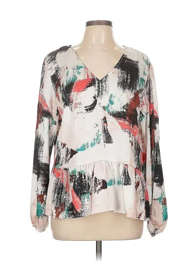 Pre-owned Nine West Long Sleeve Blouse In White