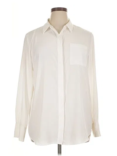 Pre-owned Nine West Long Sleeve Blouse In White