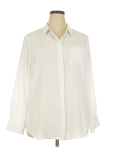 Pre-owned Nine West Long Sleeve Blouse In White