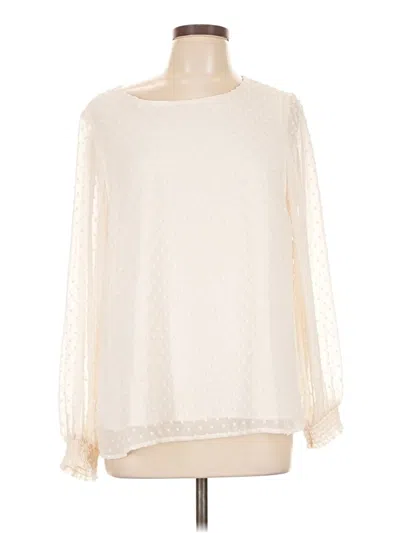 Pre-owned Nine West Long Sleeve Blouse In White