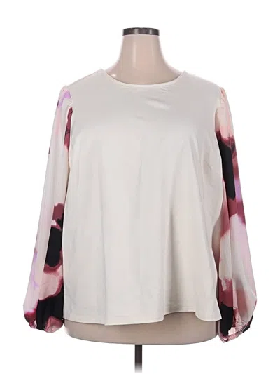 Pre-owned Nine West Long Sleeve Blouse In White