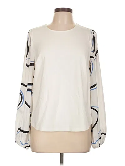 Pre-owned Nine West Long Sleeve Blouse In White