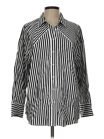 Pre-owned Nine West Long Sleeve Button Down Shirt In Black