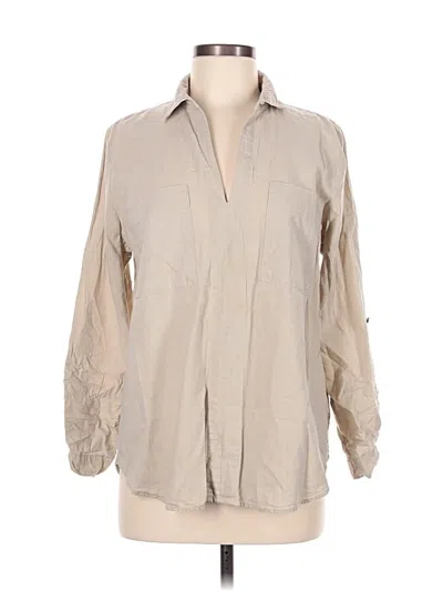 Pre-owned Nine West Long Sleeve Button Down Shirt In Brown