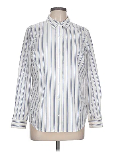 Pre-owned Nine West Long Sleeve Button Down Shirt In Ivory