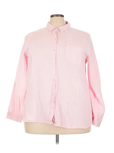 Pre-owned Nine West Long Sleeve Button Down Shirt In Pink