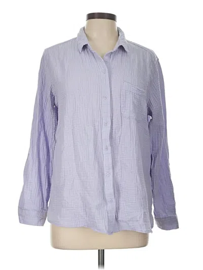 Pre-owned Nine West Long Sleeve Button Down Shirt In Purple