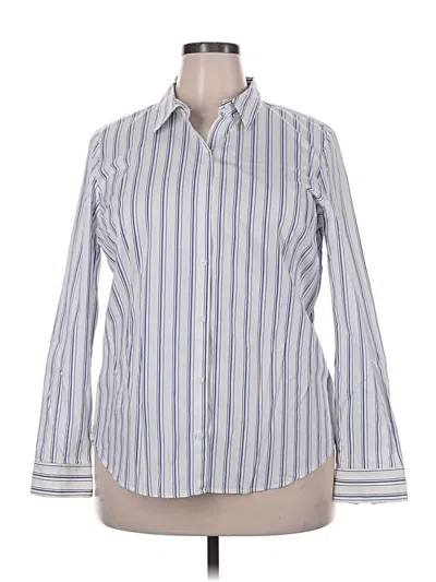 Pre-owned Nine West Long Sleeve Button Down Shirt In White