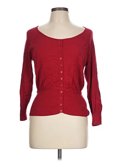 Pre-owned Nine West Long Sleeve Henley Shirt In Burgundy