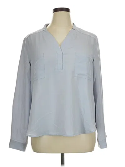 Pre-owned Nine West Long Sleeve Polo Shirt In Gray