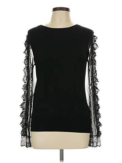 Pre-owned Nine West Long Sleeve Top Black Boatneck Tops