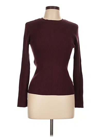 Pre-owned Nine West Long Sleeve Top Burgundy Turtleneck Tops