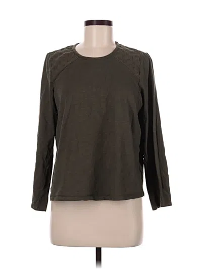 Pre-owned Nine West Long Sleeve Top Gray Crew Neck Tops