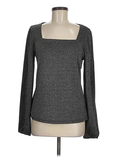 Pre-owned Nine West Long Sleeve Top Gray Square Neckline Tops