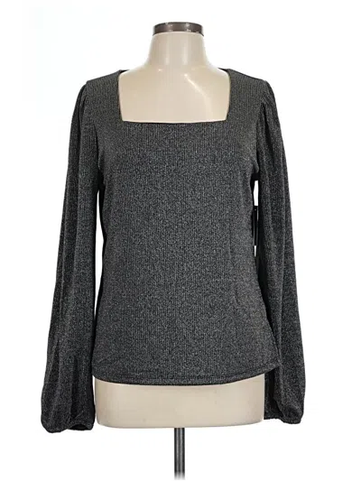 Nine West Long Sleeve Top Gray Square Neckline Tops