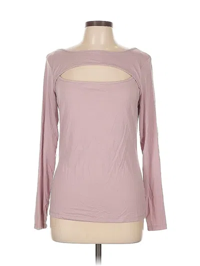 Pre-owned Nine West Long Sleeve Top Pink Keyhole Neckline Tops