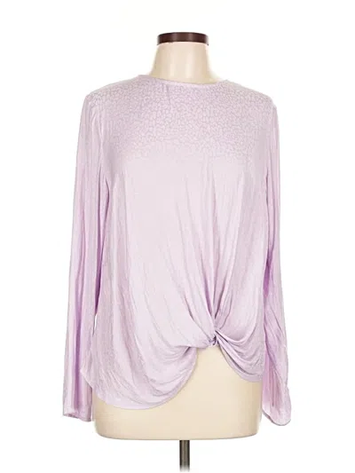 Pre-owned Nine West Long Sleeve Top Purple Cowl Neck Tops