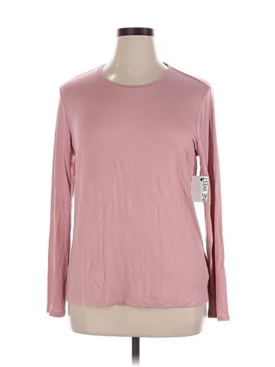 Pre-owned Nine West Long Sleeve T-shirt In Pink