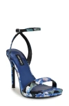 Nine West Loola Ankle Strap Sandal In Dark Blue
