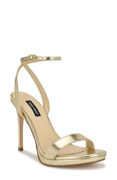 Nine West Loola Ankle Strap Sandal In Gold
