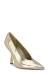 Nine West Lorela Pointed Toe Pump In Gold