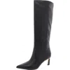 Nine West Lorthey Womens Leather Pointed Toe Knee-high Boots In Black