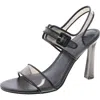 Nine West Lucile Womens Buckle Transparent Ankle Strap In Black