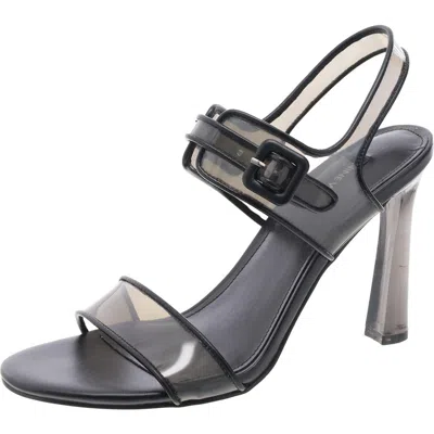 Nine West Lucile Womens Buckle Transparent Ankle Strap In Black