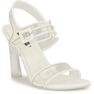 Nine West Lucilep3 Womens Buckle Man Made Heels In Multi