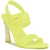Nine West Lucilep3 Womens Buckle Man Made Heels In Neon Yellow