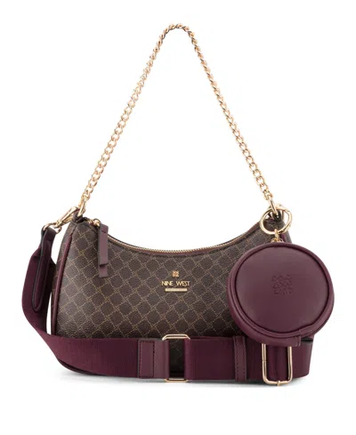 Nine West Luela Convertible Crossbody Shoulder Bag With Removable Pouch, 2-piece Set In Dark Brown