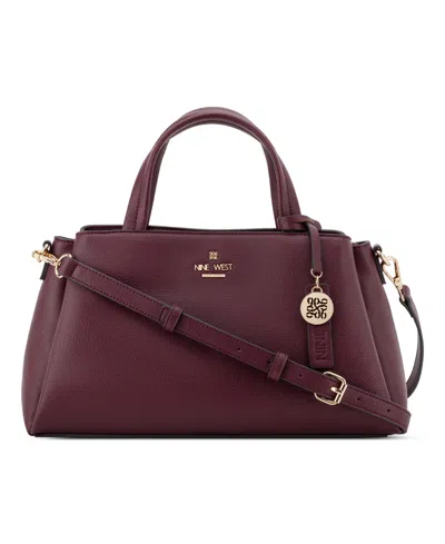 Nine West Luela Large Top Handle Satchel Handbag In Purple
