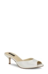 Nine West Women's Luvlie Open Toe Kitten Heel Dress Sandals In White