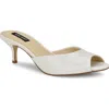 Nine West Women's Luvlie Open Toe Kitten Heel Dress Sandals In White