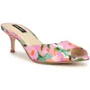 Nine West Luvlie2 Womens Cushioned Footbed Man Made Mule Sandals In Pink