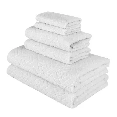 Nine West Luxury 6 Piece Turkish Cotton Towel Set In White