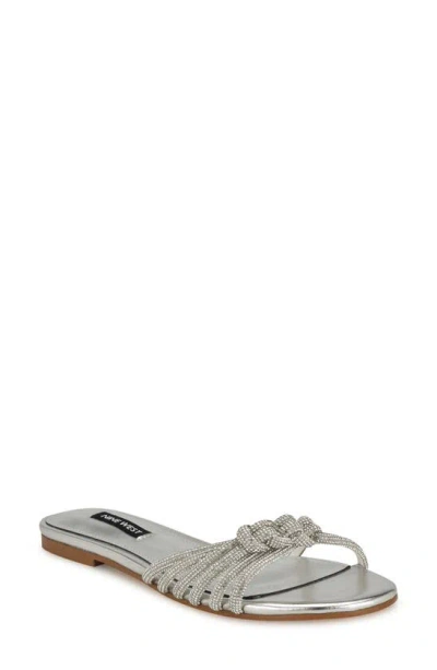 Nine West Luxury Slide Sandal In Silver