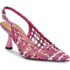 Nine West Madalene Pointed Toe Slingback Pump In Dark Pink 650