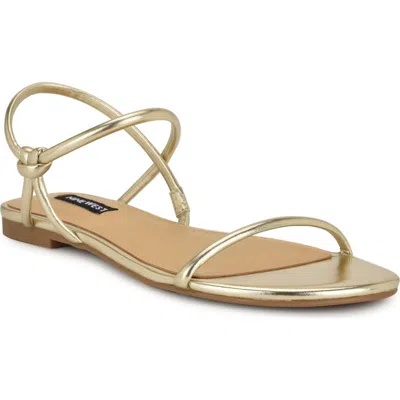 Nine West Maizy Ankle Strap Sandal In Gold