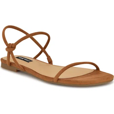 Nine West Maizy Ankle Strap Sandal In Cognac