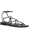 Nine West Majah 3 Womens Faux Leather Caged Slingback Sandals In Black