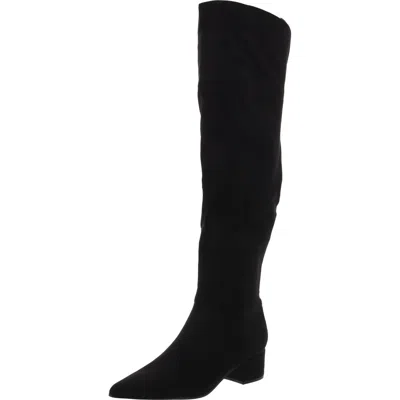 Nine West Maner 2 Womens Zipper Faux Suede Knee-high Boots In Black