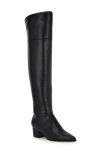 Nine West Wnmaner3 Womens Solid Man Made Knee-high Boots In Black
