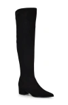 Nine West Maner 2 Womens Zipper Faux Suede Knee-high Boots In Black/black
