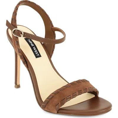 Nine West Maora Ankle Strap Stiletto Sandal In Brown