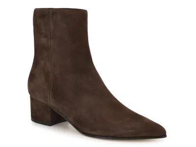 Nine West Maribu Bootie In Dark Brown Suede