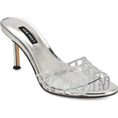Nine West Mazzy Slide Sandal In Silver