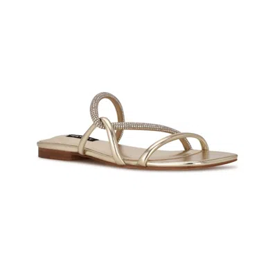 Nine West Meaa 2 Womens Shimmer Open Toe Slide Sandals In Multi